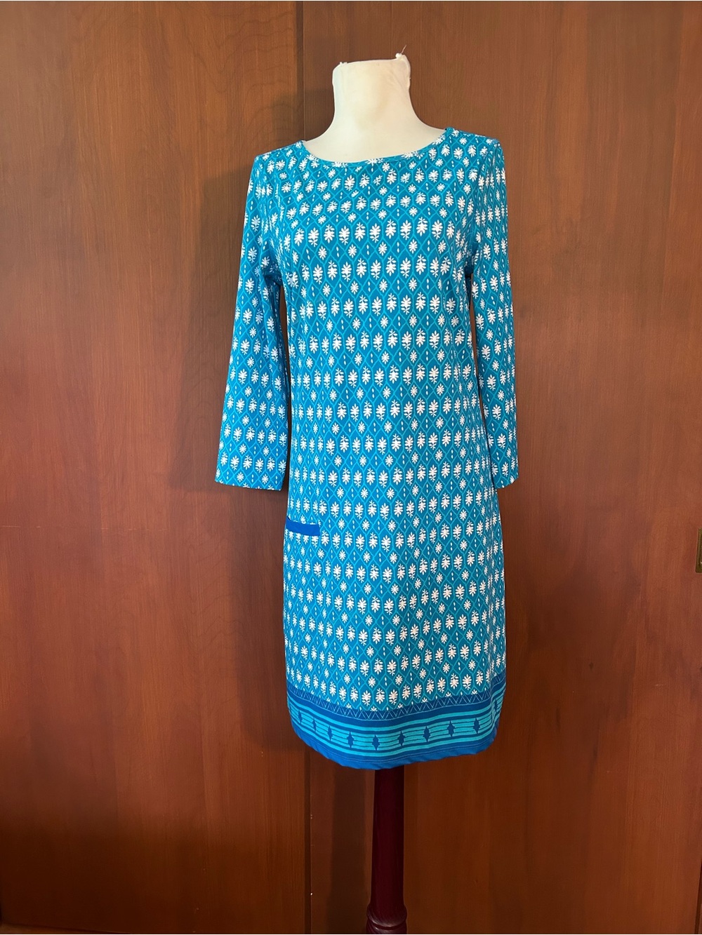 Cabana Life Turquoise and White Floral Dress